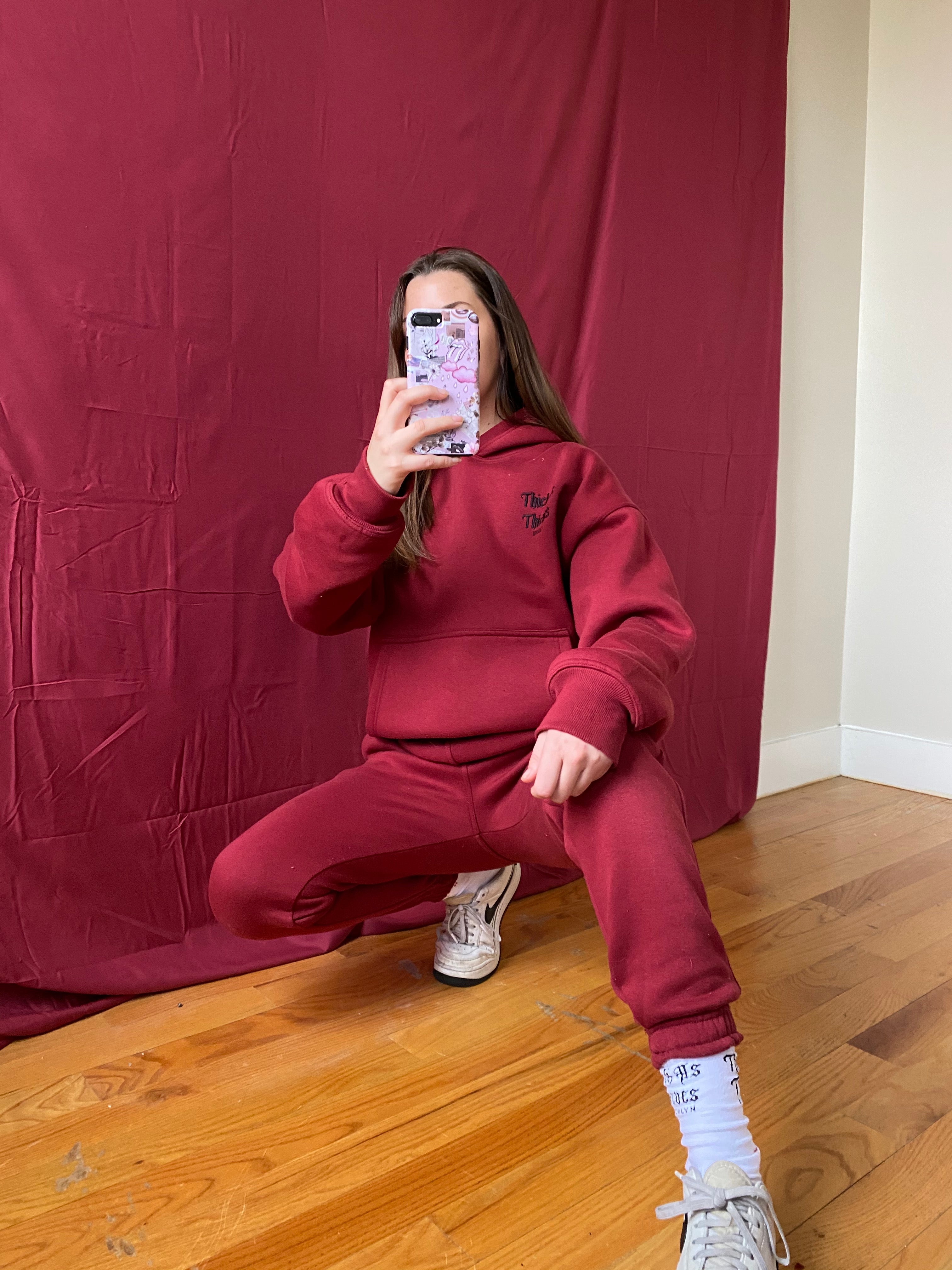 Thick red outlet hoodie