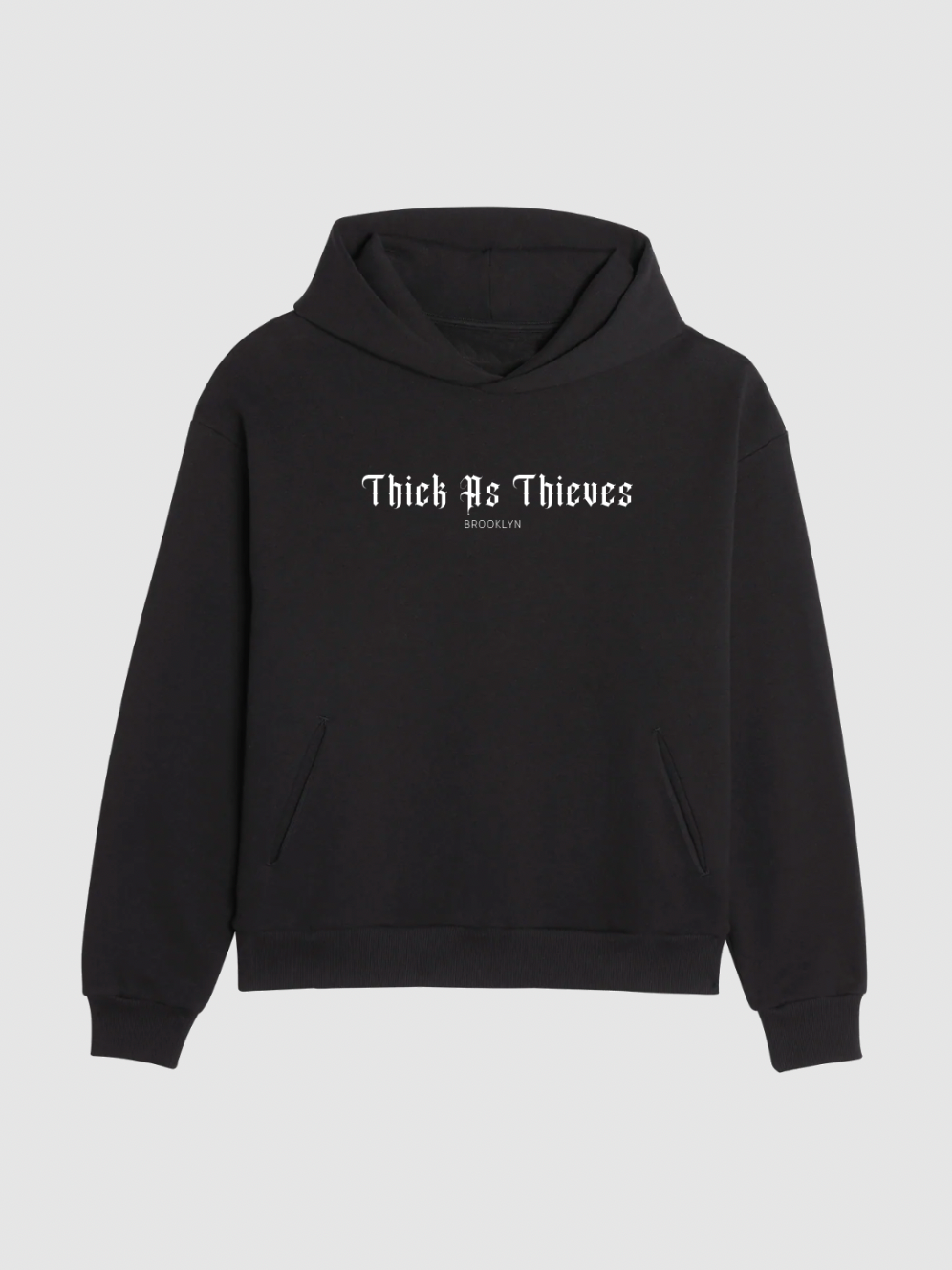 Thick black online hoodie